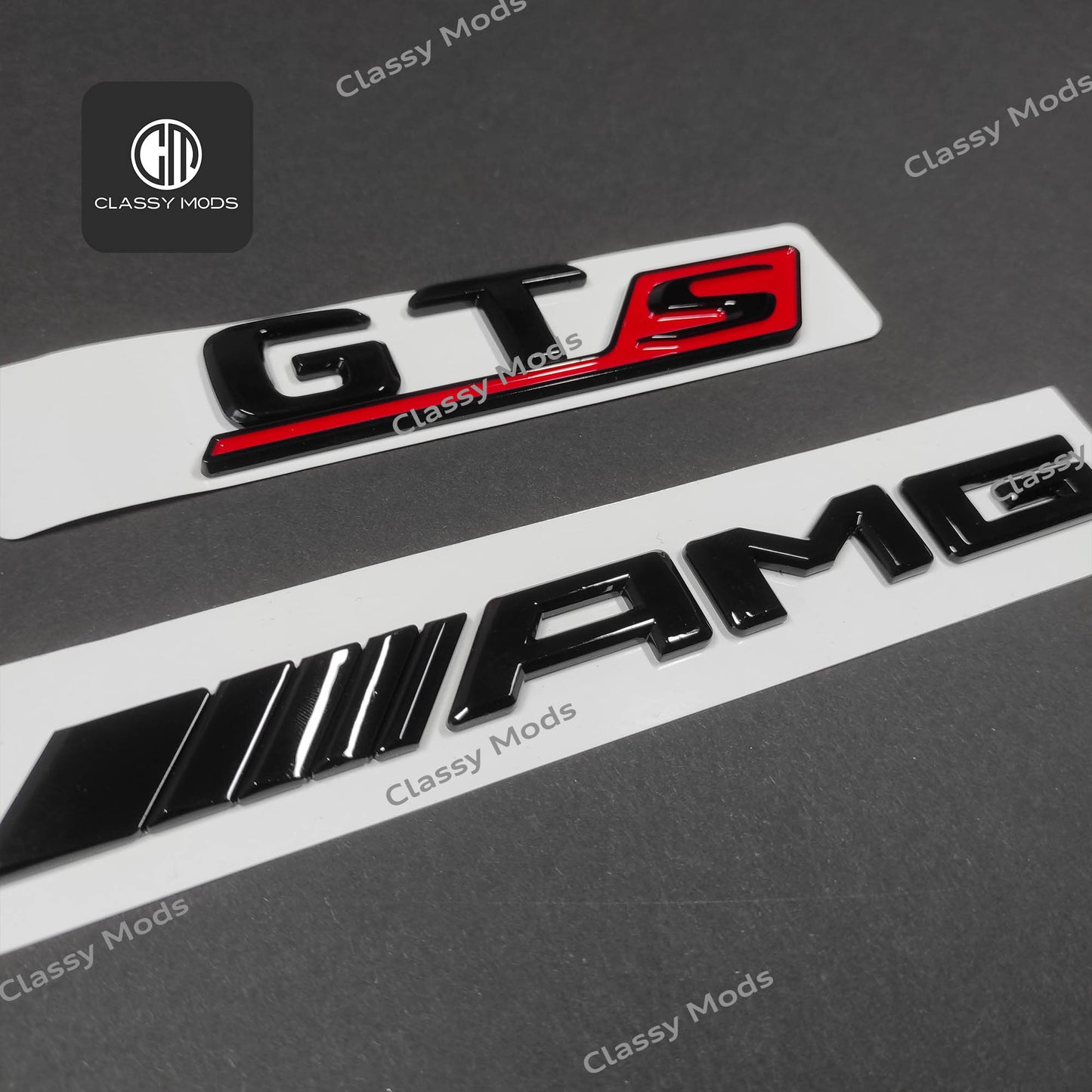 GTs AMG Gloss Black Rear Tailgate Emblem Badges