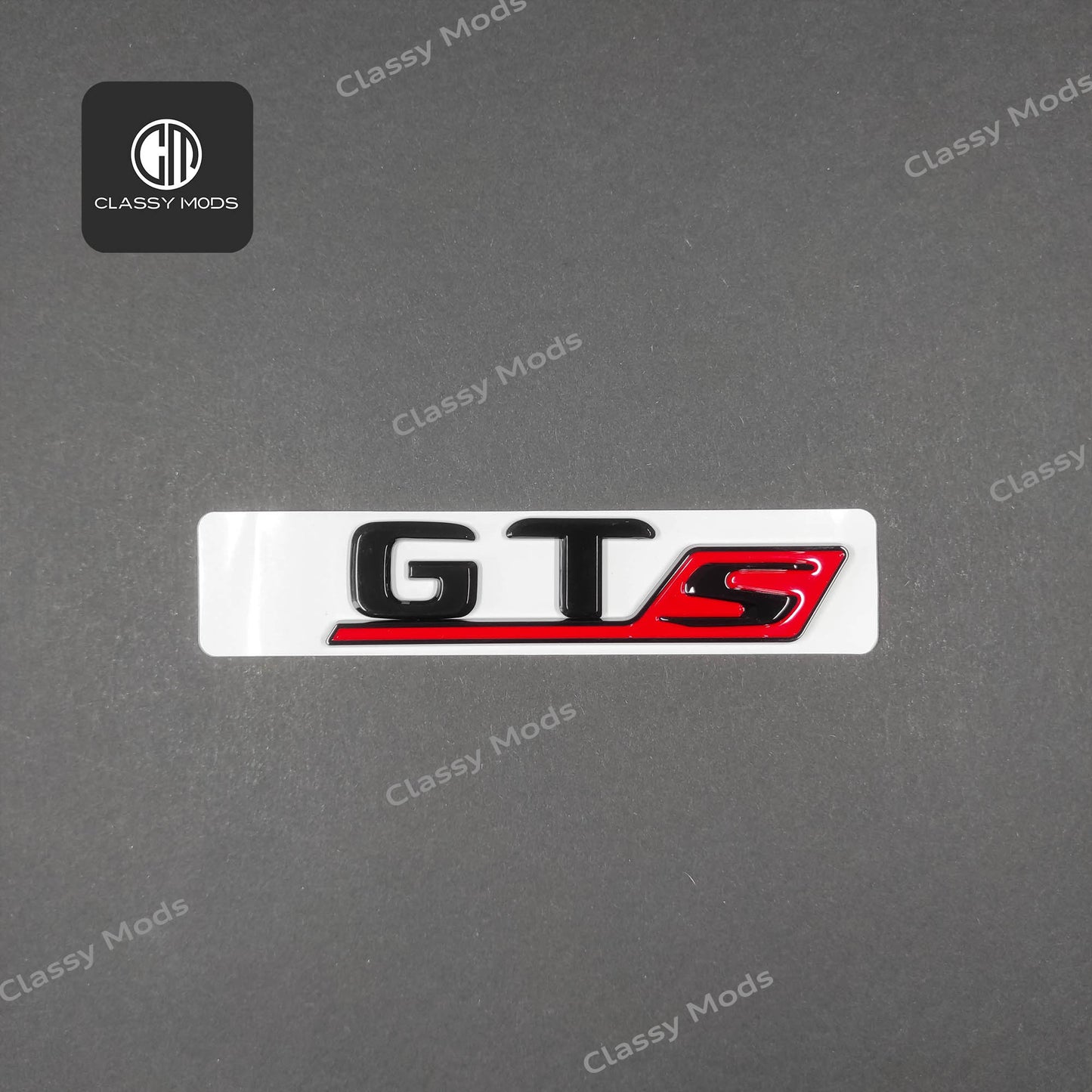 GTs Gloss Black/Red Rear Tailgate Emblem Badge