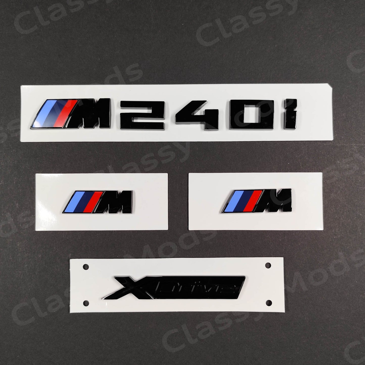 BMW M240i Gloss Black Badges Set