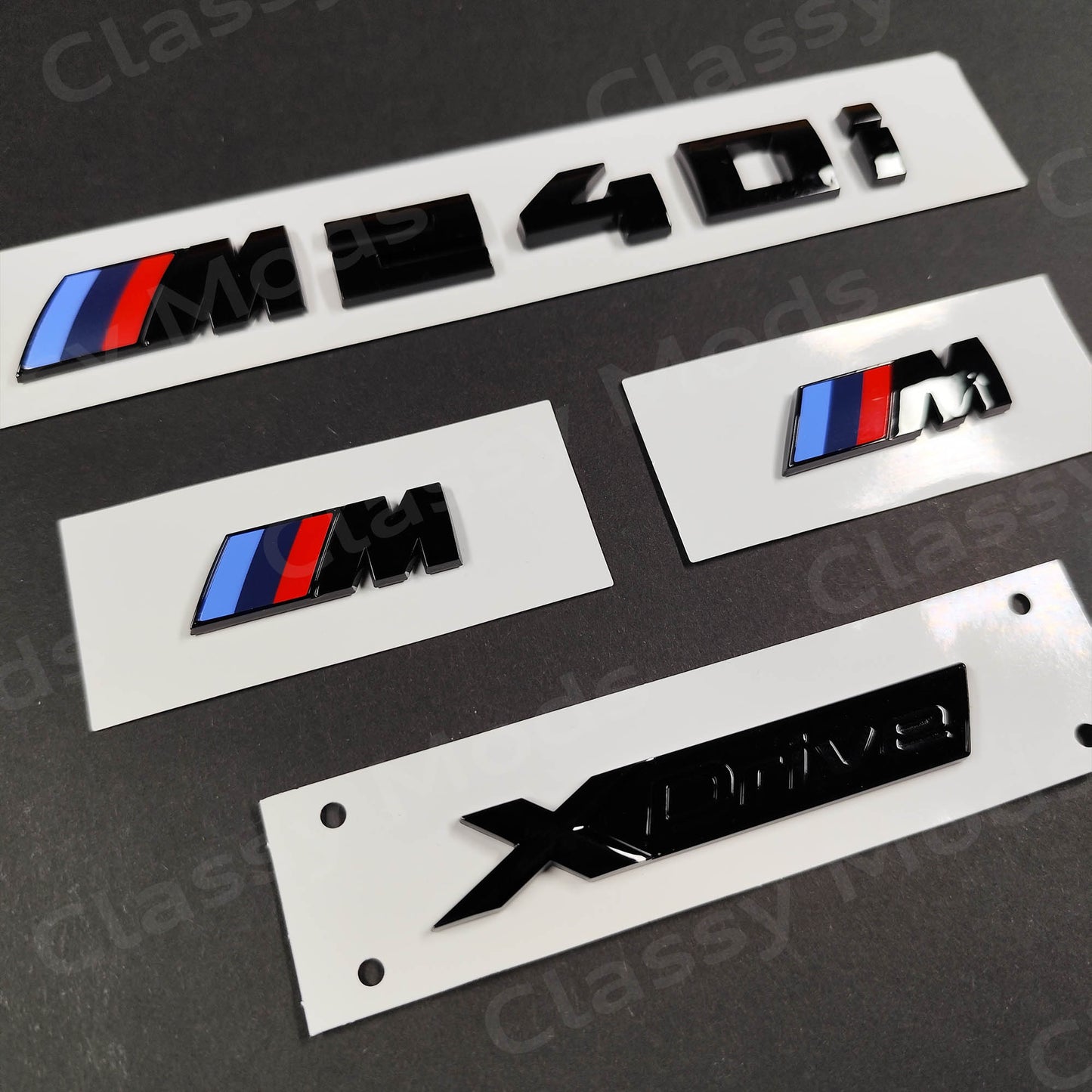 BMW M240i Gloss Black Badges Set