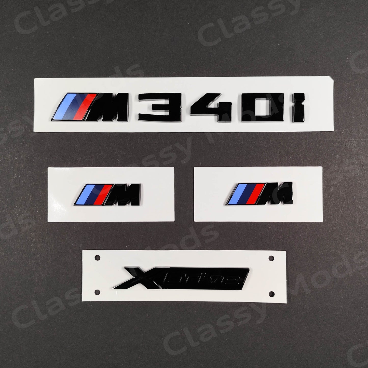 BMW M340i Gloss Black Badges Set