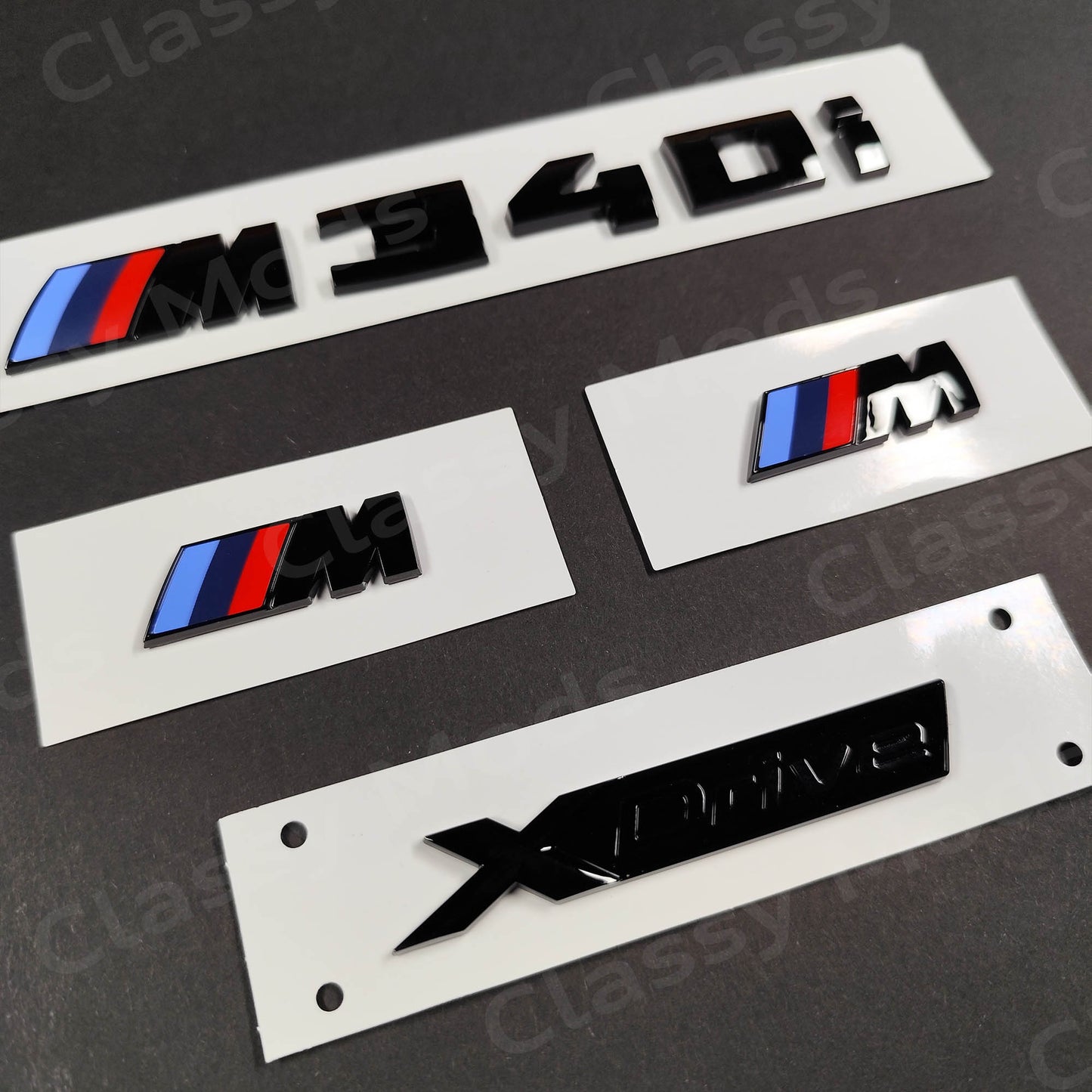 BMW M340i Gloss Black Badges Set