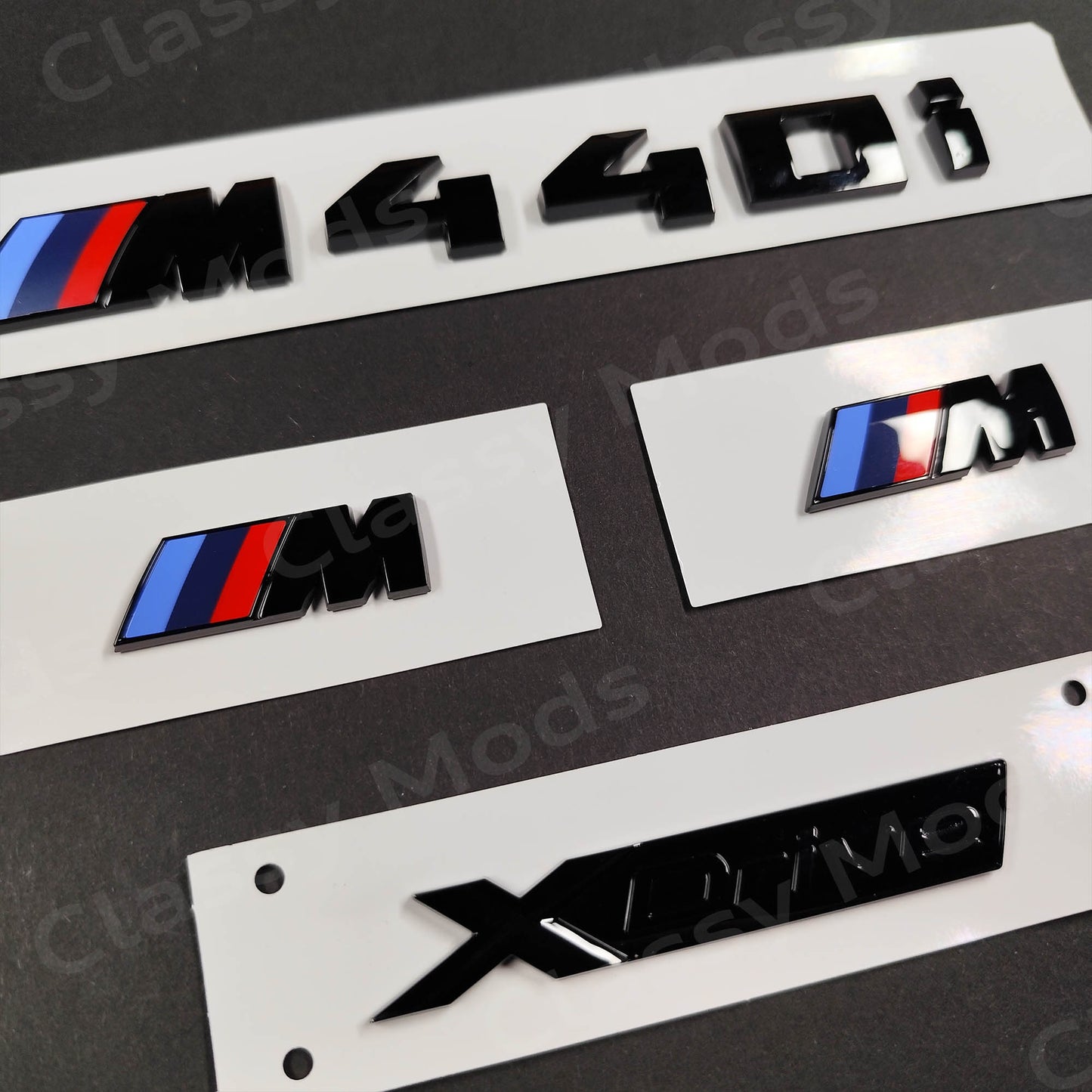 BMW M440i Gloss Black Badges Set