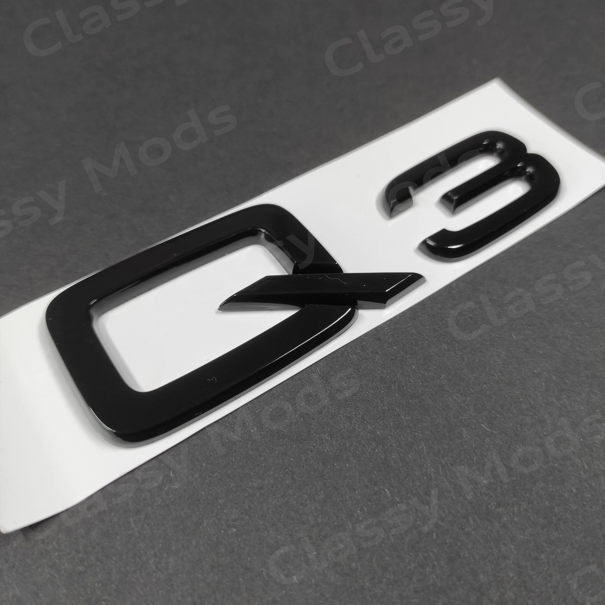 Gloss Black Audi Q2 Badge Set – Front & Rear Rings Emblem Replacement