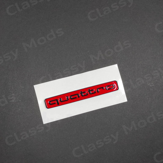 Quattro Gloss Red Rear Emblem Badge