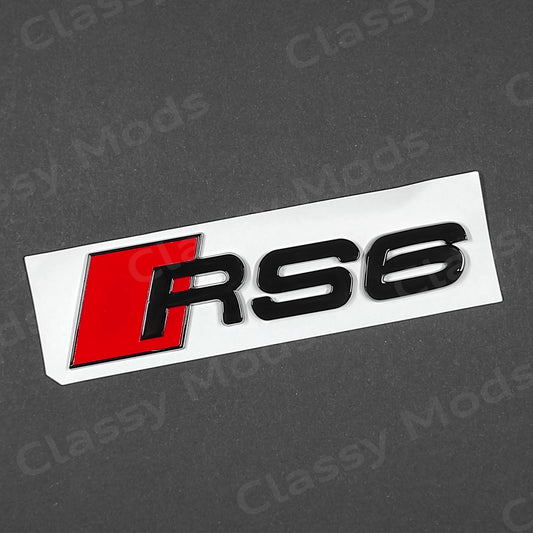 Audi RS6 Gloss Black Rear Emblem Badge