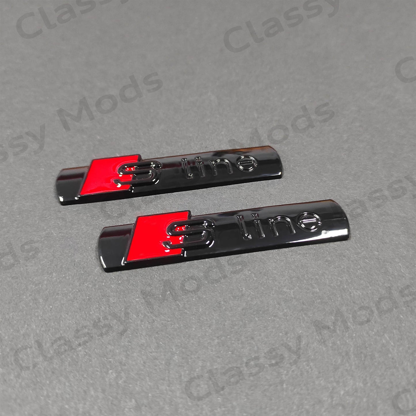 Audi S-Line Fender Emblems Badges Gloss Black