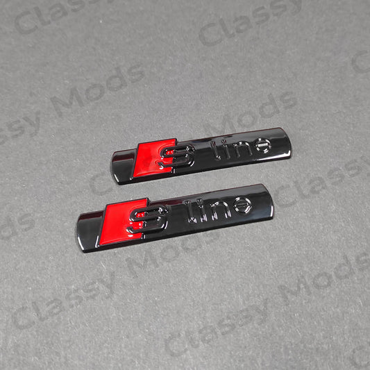 Audi S-Line Fender Emblems Badges Gloss Black