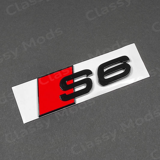 Audi S6 Gloss Black Rear Emblem Badge