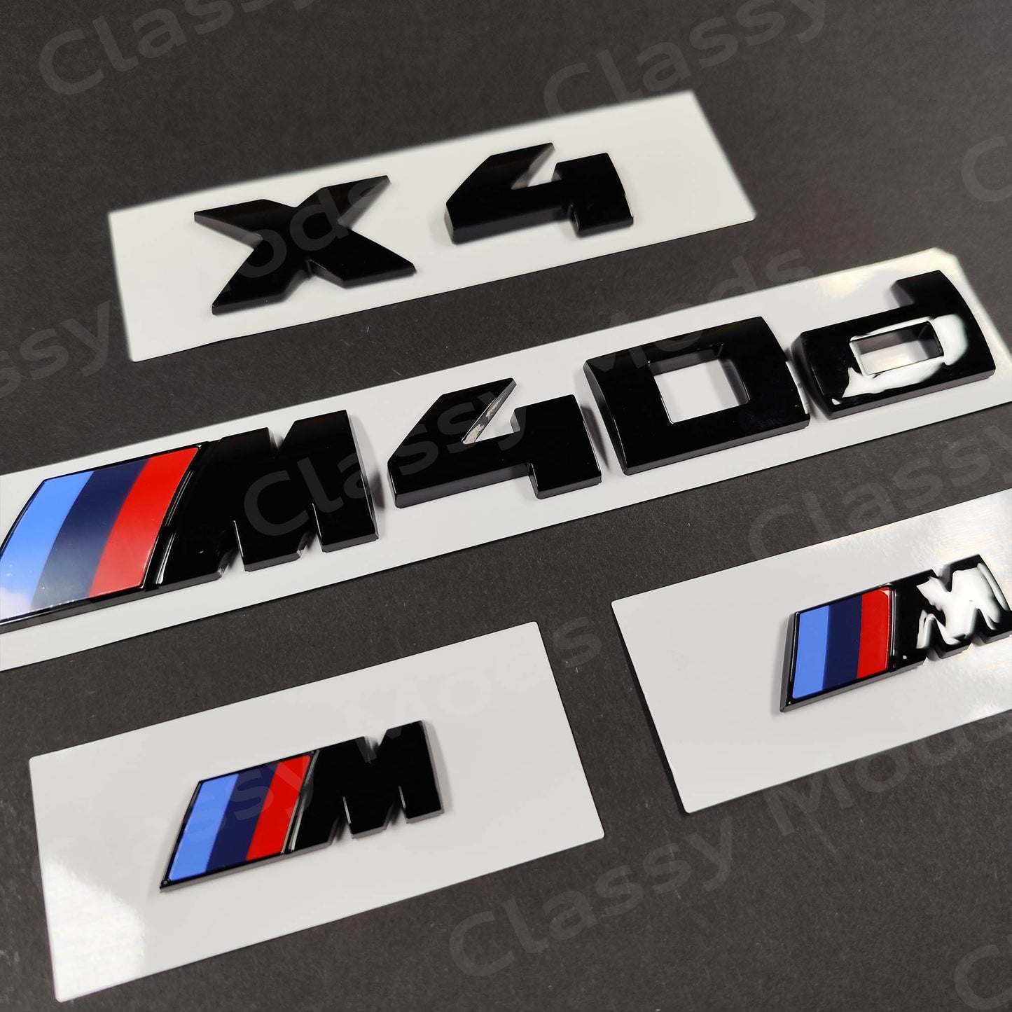 BMW X4 M40d Gloss Black Badges Set