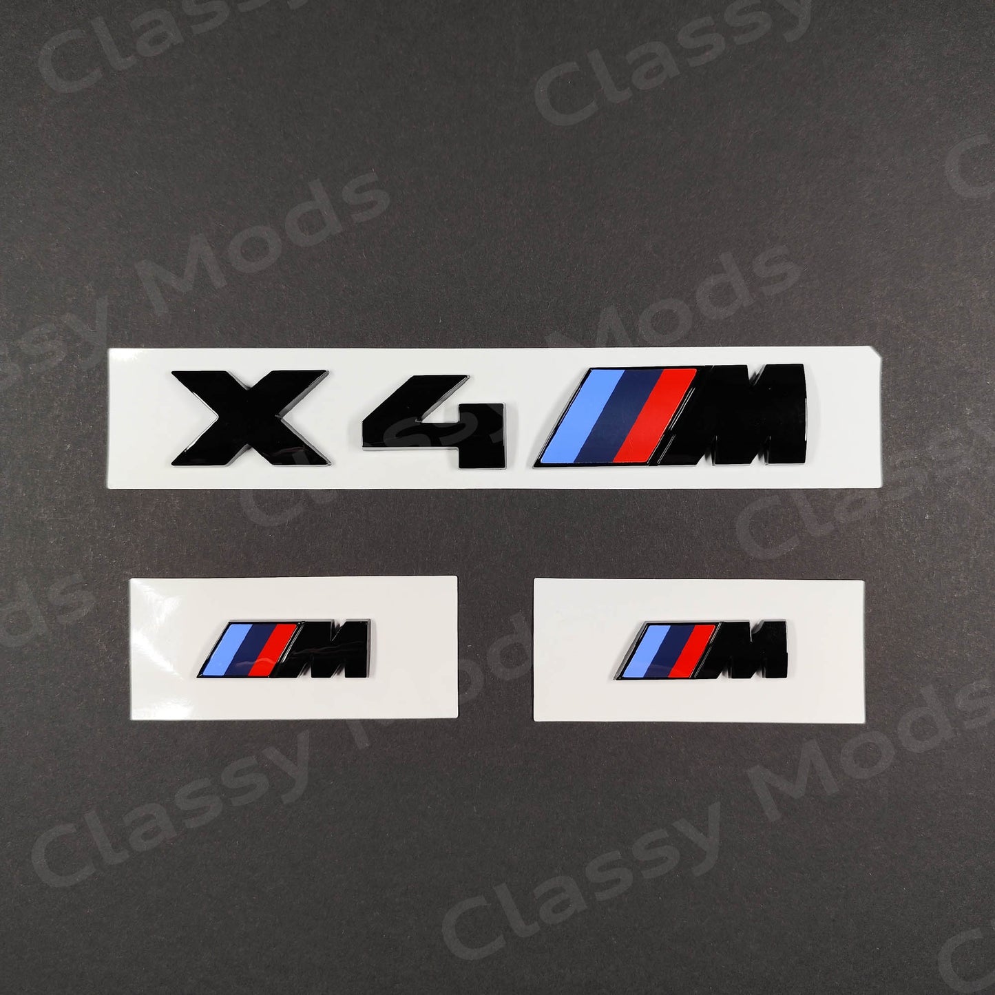 BMW X4M Gloss Black Badges Set