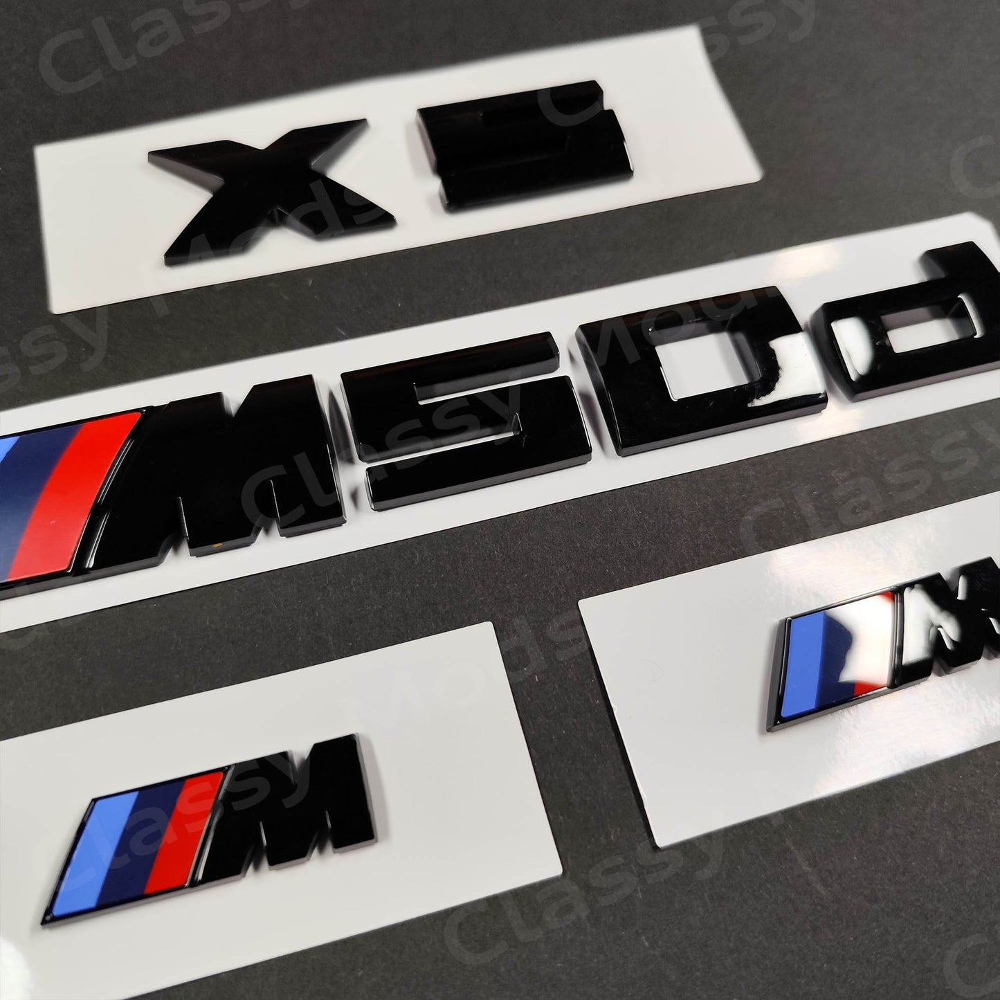 BMW X5 M50d Gloss Black Badges Set